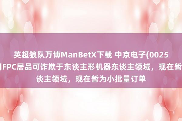 英超狼队万博ManBetX下载 中京电子(002579.SZ)：公司FPC居品可诈欺于东谈主形机器东谈主领域，现在暂为小批量订单