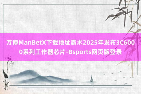 万博ManBetX下载地址霸术2025年发布3C6000系列工作器芯片-Bsports网页版登录