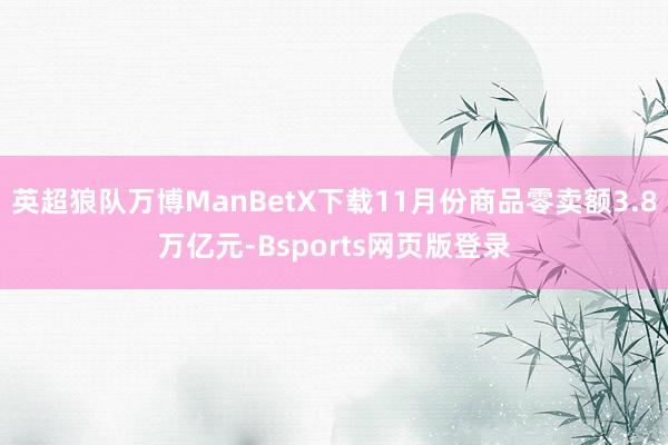 英超狼队万博ManBetX下载11月份商品零卖额3.8万亿元-Bsports网页版登录