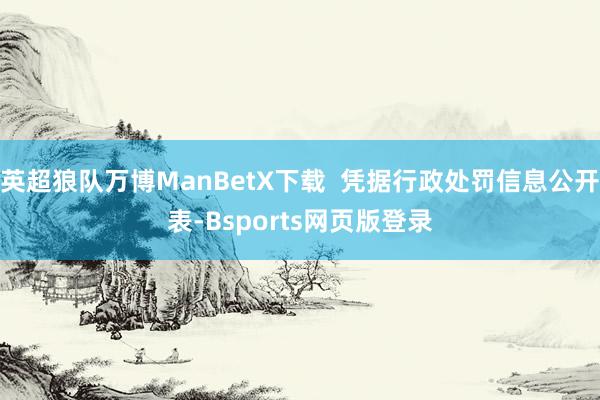 英超狼队万博ManBetX下载  凭据行政处罚信息公开表-Bsports网页版登录